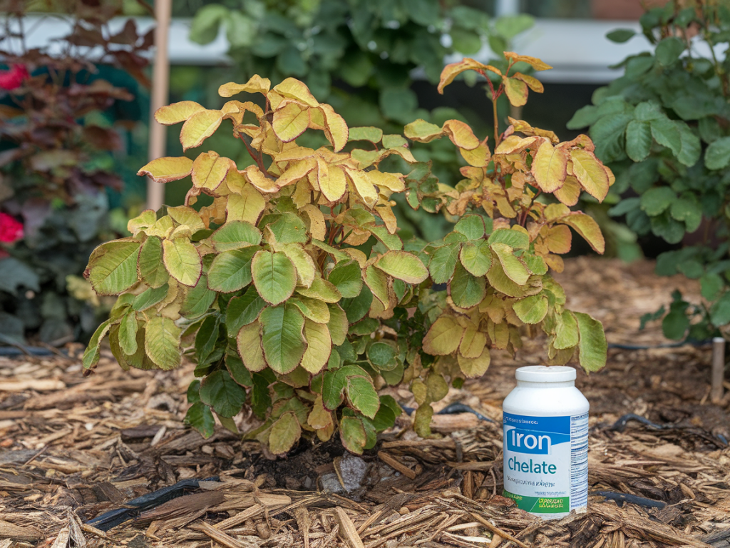 Comment reconnaître et traiter la chlorose ferrique sur vos rosiers avec du chélate de fer